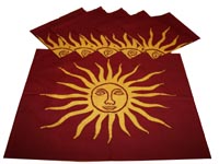 Batik-Platzsets mit Sonnenmotiv